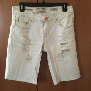 [Women's] White Jean Shorts